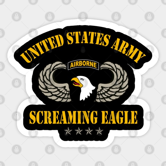 101st Airborne Paratrooper US Army Veteran - Screaming Eagle Sticker by floridadori